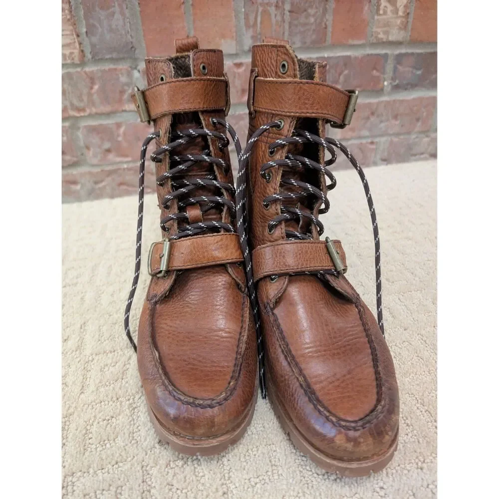 Polo Ralph Lauren Leather Boots Mens 8D Brown Authentic Dry Goods